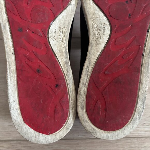 Christian Louboutin Applique Love Black Suede Loafers Slip on Sneakers 43 US 10 - Picture 14 of 16